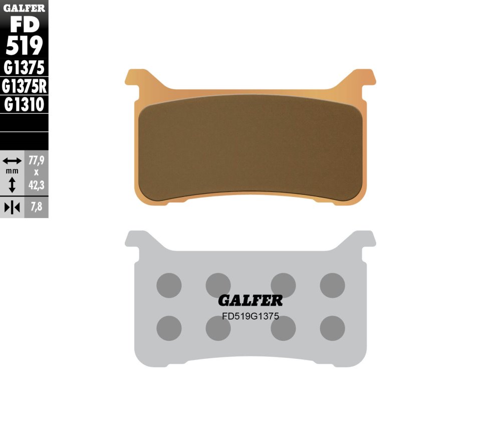 רפידות בלם GALFER סינטר ספורט FD519G1375 לאופנוע