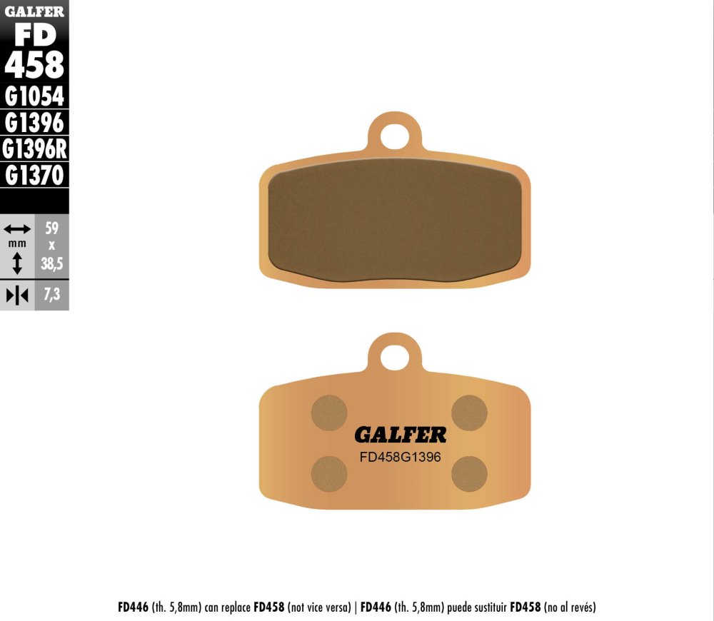 רפידות בלם GALFER סינטר לשטח FD458G1396 לאופנוע