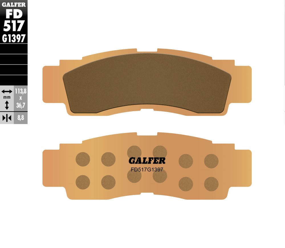רפידות בלם GALFER סינטר לטרקטורון FD517G1397 לאופנוע