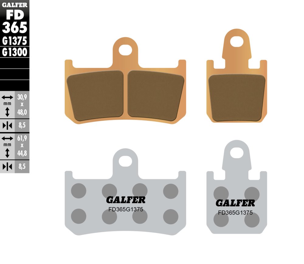 רפידות בלם GALFER סינטר ספורט FD363G1375 לאופנוע