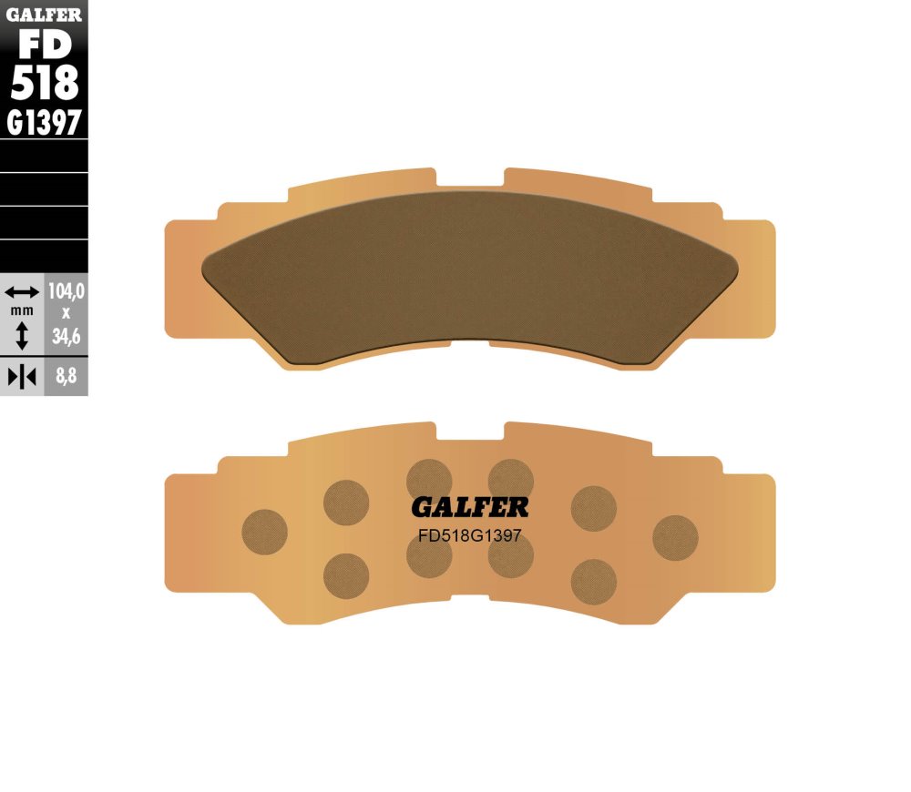 רפידות בלם GALFER סינטר לטרקטורון FD518G1397 לאופנוע