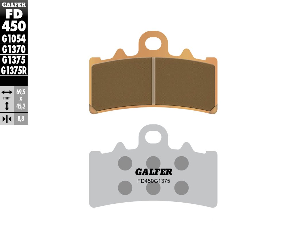 רפידות בלם GALFER סינטר ספורט FD450G1375 לאופנוע